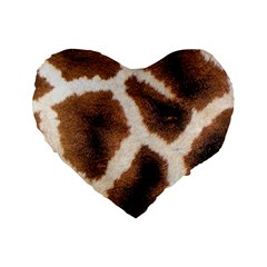 Giraffe Skin Texture Standard 16  Premium Flano Heart Shape Cushions from ArtsNow.com Front