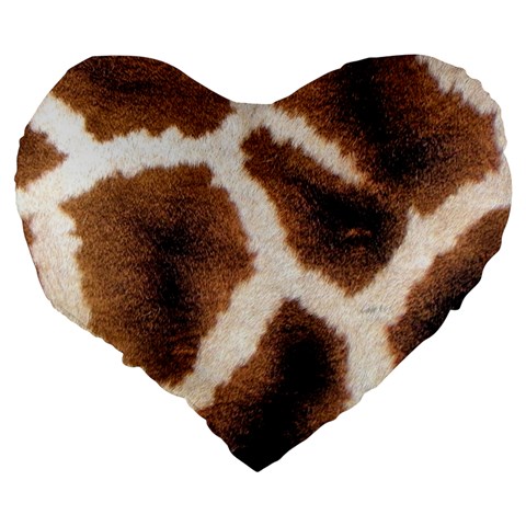 Giraffe Skin Texture Large 19  Premium Flano Heart Shape Cushions from ArtsNow.com Back