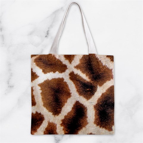 Giraffe Skin Texture Zipper Grocery Tote Bag from ArtsNow.com Back