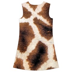 Giraffe Skin Texture Kids  Short Sleeve Velvet Dress from ArtsNow.com Back