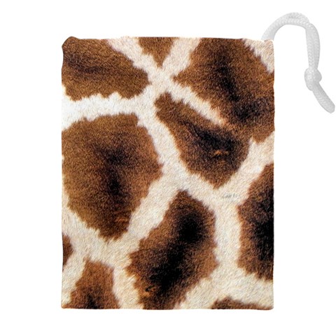 Giraffe Skin Texture Drawstring Pouch (4XL) from ArtsNow.com Front