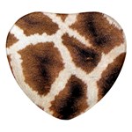 Giraffe Skin Texture Heart Glass Fridge Magnet (4 pack)