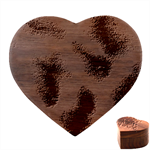 Giraffe Skin Texture Heart Wood Jewelry Box