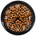 Giraffe Texture, Close-up, Giraffe Skin Texture Wall Clock (Black)