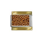 Giraffe Texture, Close-up, Giraffe Skin Texture Gold Trim Italian Charm (9mm)