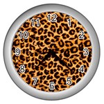 Giraffe Texture, Close-up, Giraffe Skin Texture Wall Clock (Silver)