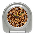 Giraffe Texture, Close-up, Giraffe Skin Texture Travel Alarm Clock