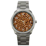 Giraffe Texture, Close-up, Giraffe Skin Texture Sport Metal Watch