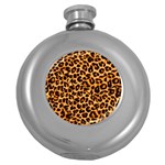 Giraffe Texture, Close-up, Giraffe Skin Texture Round Hip Flask (5 oz)