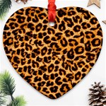 Giraffe Texture, Close-up, Giraffe Skin Texture Heart Ornament (Two Sides)