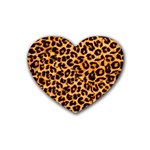 Giraffe Texture, Close-up, Giraffe Skin Texture Rubber Heart Coaster (4 pack)