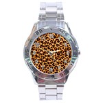 Giraffe Texture, Close-up, Giraffe Skin Texture Stainless Steel Analogue Watch