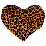 Giraffe Texture, Close-up, Giraffe Skin Texture Large 19  Premium Flano Heart Shape Cushions