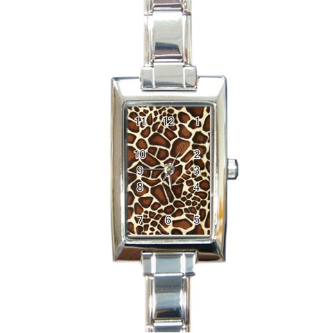 Giraffe Texture, Macro Rectangle Italian Charm Watch from ArtsNow.com Front