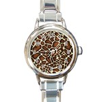 Giraffe Texture, Macro Round Italian Charm Watch