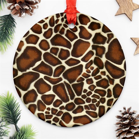 Giraffe Texture, Macro Ornament (Round) from ArtsNow.com Front