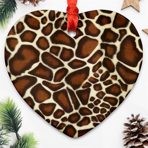 Giraffe Texture, Macro Ornament (Heart) from ArtsNow.com Front