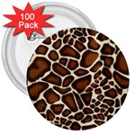 Giraffe Texture, Macro 3  Buttons (100 pack) 