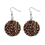 Giraffe Texture, Macro Mini Button Earrings