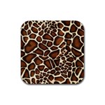 Giraffe Texture, Macro Rubber Coaster (Square)