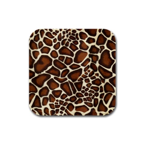 Giraffe Texture, Macro Rubber Square Coaster (4 pack) from ArtsNow.com Front