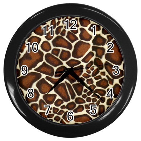 Giraffe Texture, Macro Wall Clock (Black) from ArtsNow.com Front