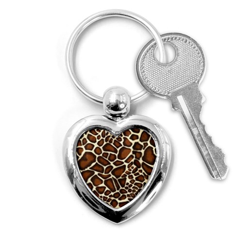 Giraffe Texture, Macro Key Chain (Heart) from ArtsNow.com Front