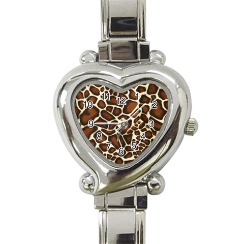 Giraffe Texture, Macro Heart Italian Charm Watch from ArtsNow.com Front