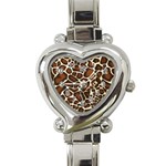 Giraffe Texture, Macro Heart Italian Charm Watch