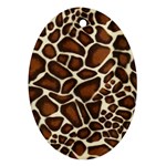 Giraffe Texture, Macro Oval Ornament (Two Sides)