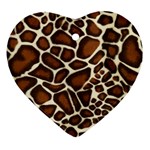 Giraffe Texture, Macro Heart Ornament (Two Sides)