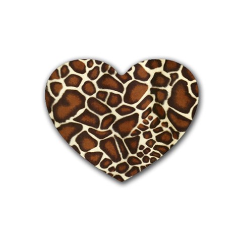 Giraffe Texture, Macro Rubber Coaster (Heart) from ArtsNow.com Front