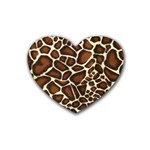 Giraffe Texture, Macro Rubber Coaster (Heart)