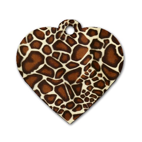 Giraffe Texture, Macro Dog Tag Heart (One Side) from ArtsNow.com Front