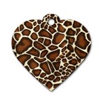 Giraffe Texture, Macro Dog Tag Heart (Two Sides)