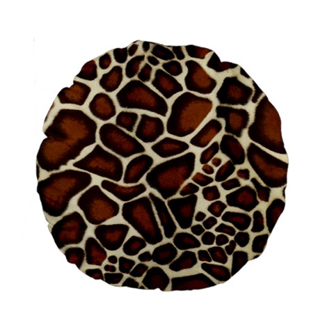 Giraffe Texture, Macro Standard 15  Premium Round Cushions from ArtsNow.com Front