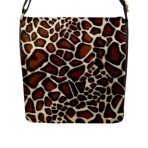 Giraffe Texture, Macro Flap Closure Messenger Bag (L) from ArtsNow.com Front