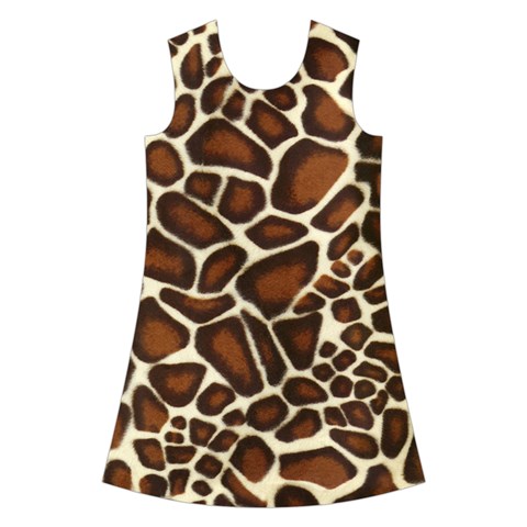 Giraffe Texture, Macro Kids  Short Sleeve Velvet Dress from ArtsNow.com Front