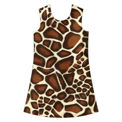 Giraffe Texture, Macro Kids  Short Sleeve Velvet Dress from ArtsNow.com Front