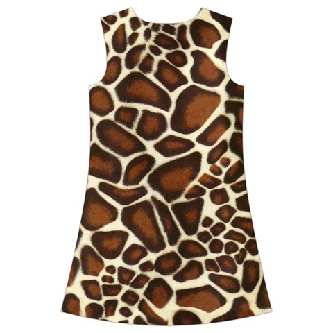 Giraffe Texture, Macro Kids  Short Sleeve Velvet Dress from ArtsNow.com Back