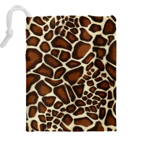 Giraffe Texture, Macro Drawstring Pouch (5XL) from ArtsNow.com Back