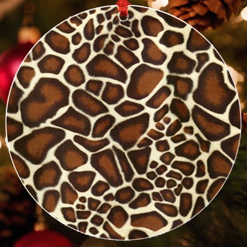 Giraffe Texture, Macro UV Print Acrylic Ornament Round from ArtsNow.com Front