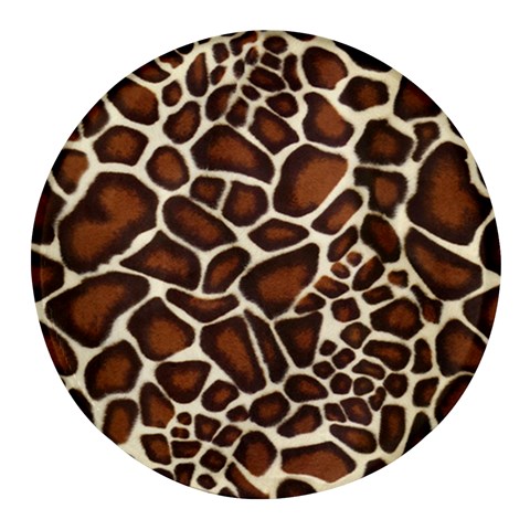 Giraffe Texture, Macro Round Glass Fridge Magnet (4 pack) from ArtsNow.com Front