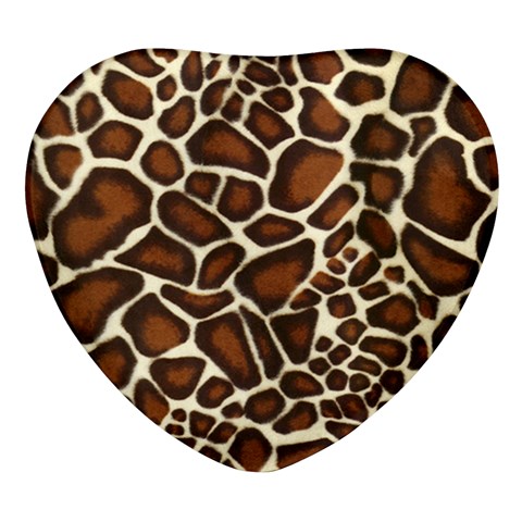 Giraffe Texture, Macro Heart Glass Fridge Magnet (4 pack) from ArtsNow.com Front