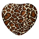 Giraffe Texture, Macro Heart Glass Fridge Magnet (4 pack)