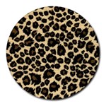 Jaguar Skin Texture, Jaguar Wool Texture, Yellow Round Mousepad