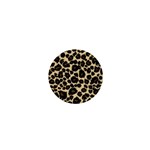 Jaguar Skin Texture, Jaguar Wool Texture, Yellow 1  Mini Buttons