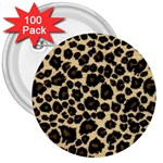 Jaguar Skin Texture, Jaguar Wool Texture, Yellow 3  Buttons (100 pack) 