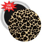 Jaguar Skin Texture, Jaguar Wool Texture, Yellow 3  Magnets (100 pack)