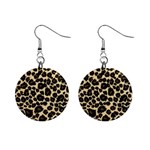 Jaguar Skin Texture, Jaguar Wool Texture, Yellow Mini Button Earrings